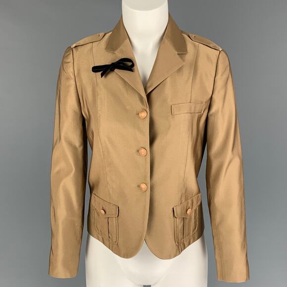 PRADA Size 6 Copper Wool Silk Single Breasted Jacket Blazer - Picture 1 of 6